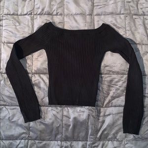 Forever 21 black long sleeve crop top